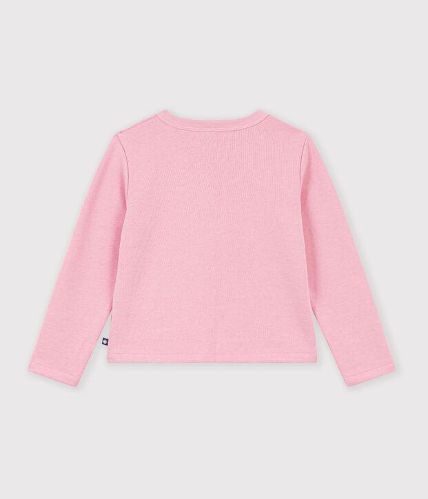 Kinder-Cardigan aus einfarbiger Baumwolle rosa