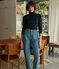 Damen-T-Shirt "L'Iconique" mit Rollkragen im 2x2-Rippstrick blau SMOKING