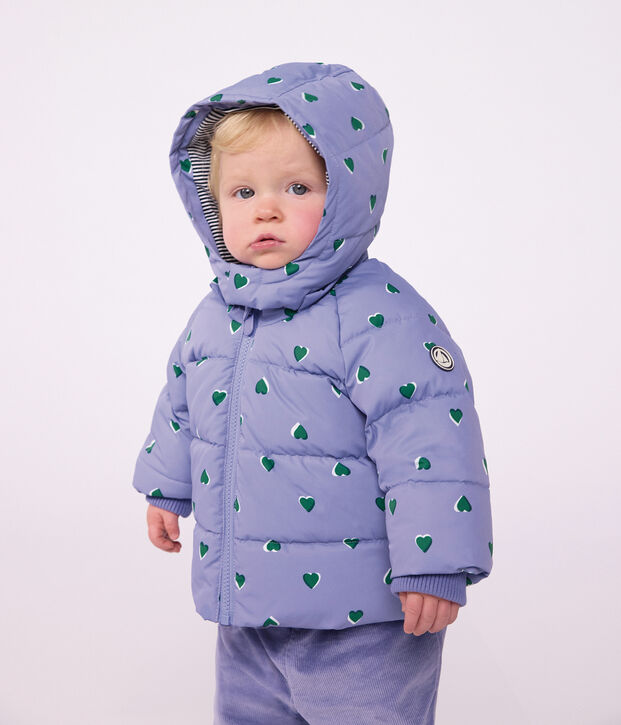 Baby-Winterjacke aus Polyester mit Tiermotiv violett/vielfarbig
