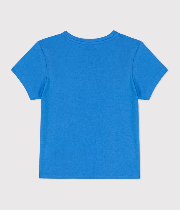 Kurz&auml;rmeliges Kinder-T-Shirt aus Baumwolle f&uuml;r M&auml;dchen blau
