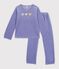 Kinder-Pyjama aus Nicki mit Herzmotiv violett
