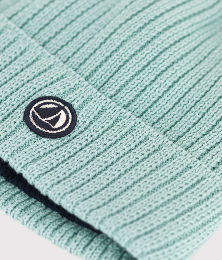 Kinder-M&uuml;tze aus Strick mit Fleece-Futter f&uuml;r Jungen und M&auml;dchen. gr&uuml;n