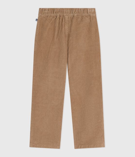 Kinder-Hose mit geradem Schnitt aus einfarbigem Fein-Cord beige ROCHE CLAIR