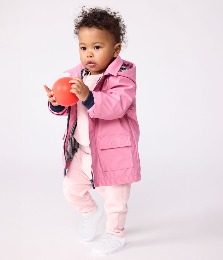 Ikonische einfarbige Baby-Regenjacke rosa