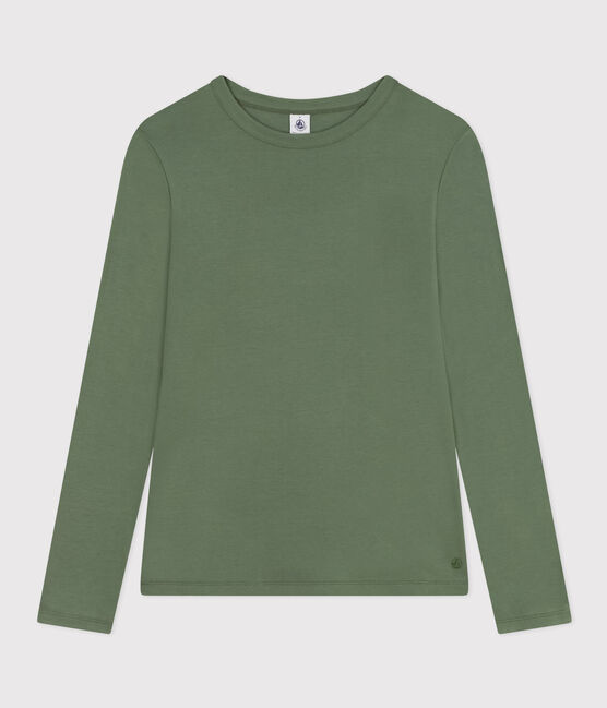 T-Shirt L’ICONIQUE aus Baumwolle mit rundem Ausschnitt für Damen grün CROCO