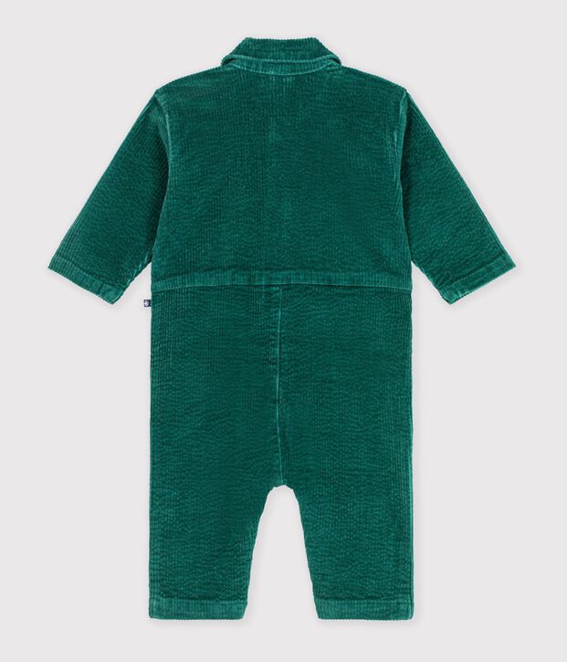 Langer Baby-Overall aus einfarbigem Feincord gr&uuml;n