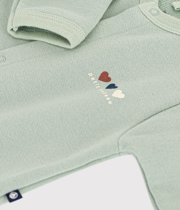 Langer Baby-Overall aus Molton gr&uuml;n