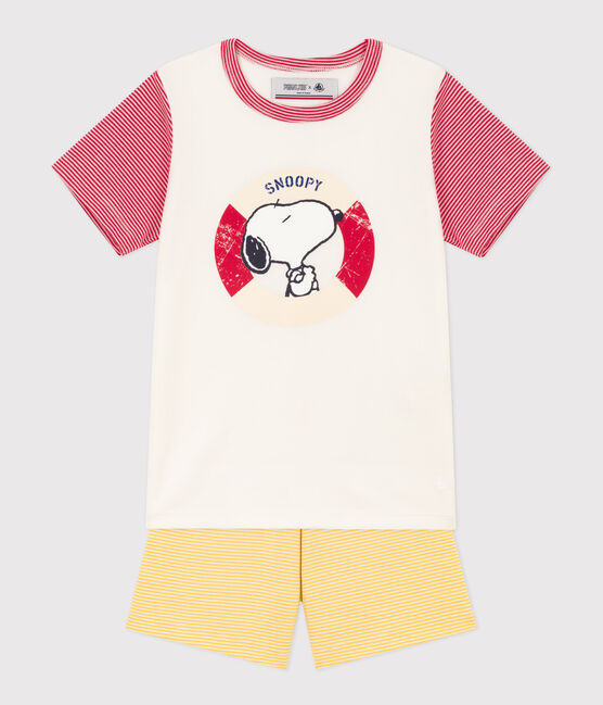 Kurzpyjama Petit Bateau X Snoopy aus Baumwolle weiss MARSHMALLOW/weiss MULTICO