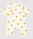 Langer Baby-Overall aus Bio-Baumwolle mit gelben Herzen für Mädchen