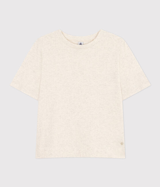 Damen-T-Shirt Le Boxy aus Baumwolle beige MONTELIMAR CHINE