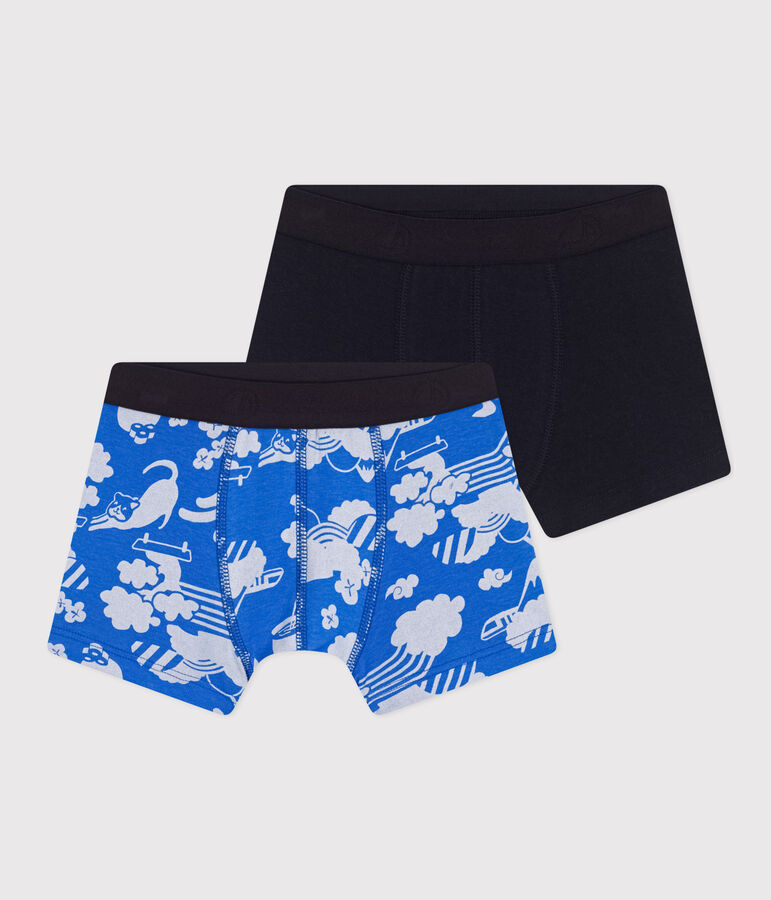 2er-Set Kinder-Boxershorts aus Baumwolle vielfarbig