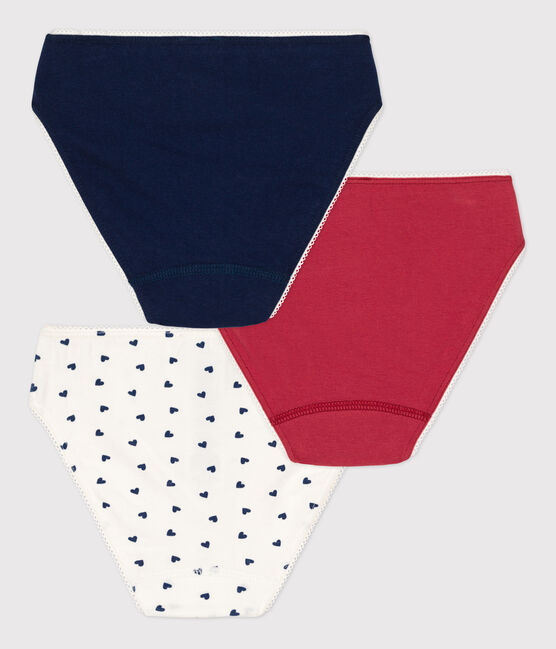 3er-Set Slips aus Baumwolle und Elastan mit Herzmotiv für Mädchen variante 1