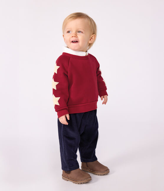 Baby-Sweatshirt aus Baumwolle, warm und weich mit Sternmotiv AMARANTE