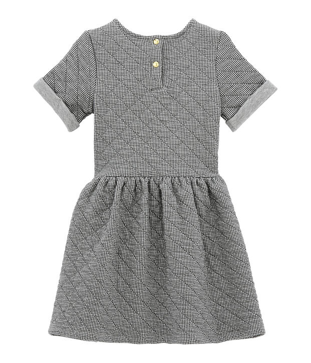 M&auml;dchen Kurzarmkleid grau/weiss