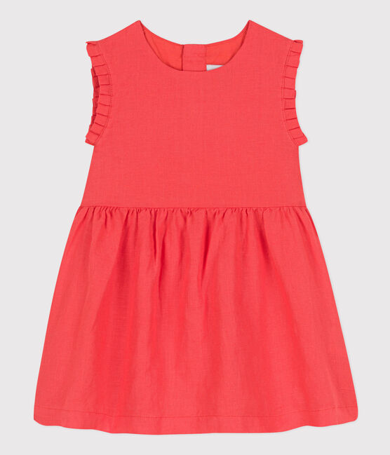 Ärmelloses Babykleid aus Leinen orange JUPITER