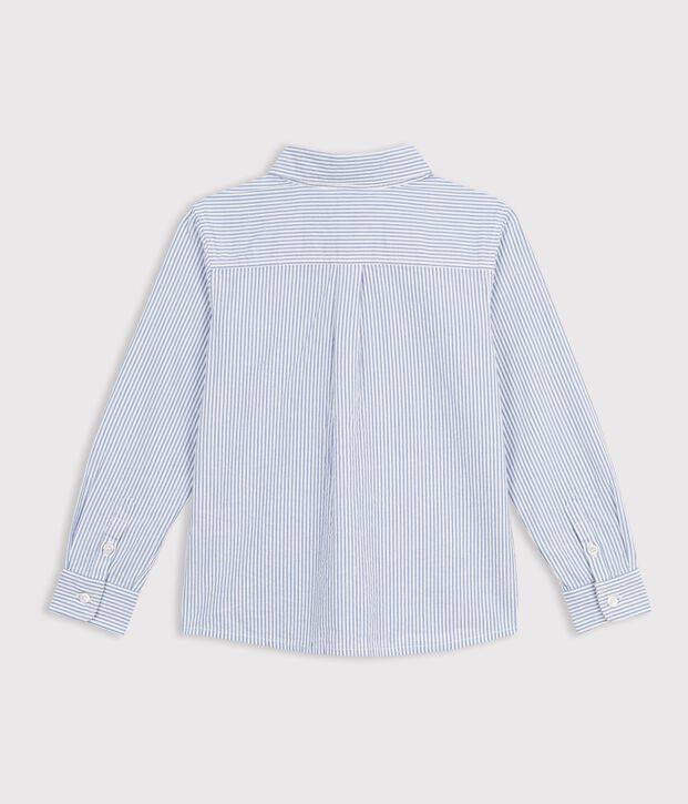 Kinder-Hemd aus Baumwolle mit Streifen blau/blau