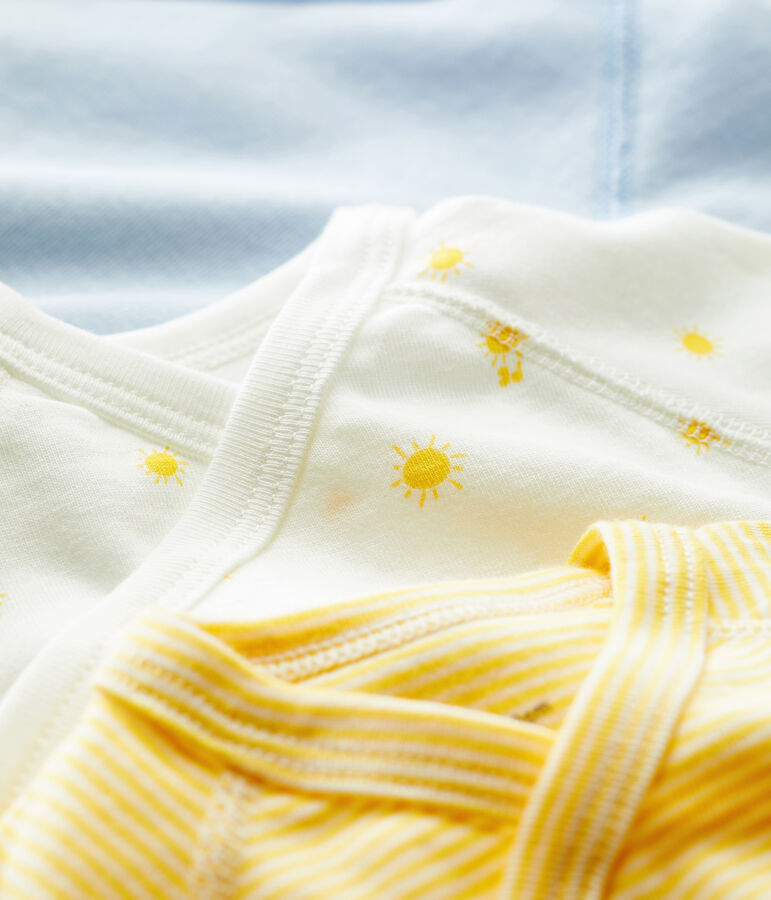 3er-Set Baby-Bodys aus Bio-Baumwolle vielfarbig