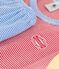 Kinder-Kurzpyjama aus Baumwolle mit roten, blauen und gelben Ringelstreifen für Jungen rot PEPS/weiss MULTICO