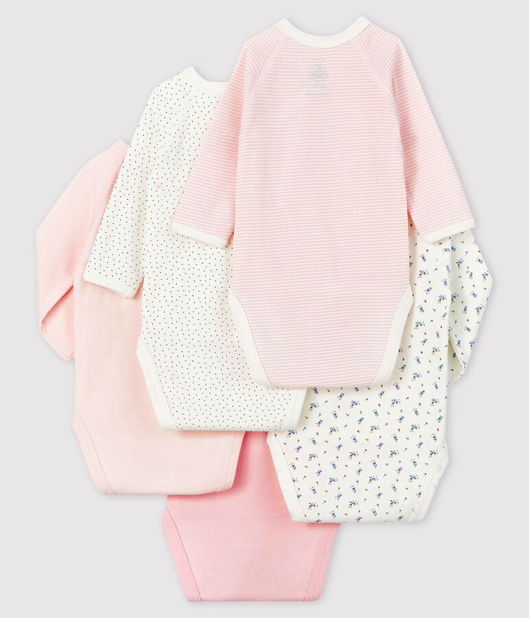 Set mit f&uuml;nf lang&auml;rmeligen Bodys f&uuml;r Neugeborene vielfarbig