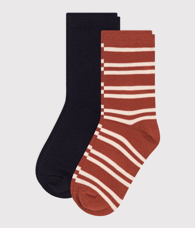 2er-Set gestreifte Kindersocken aus Baumwolle vielfarbig