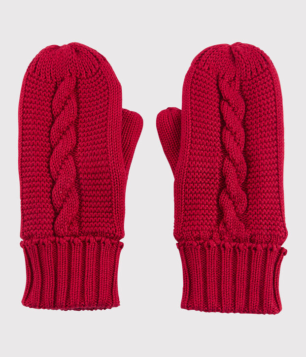Kinder-Fausthandschuhe f&uuml;r M&auml;dchen und Jungen rot