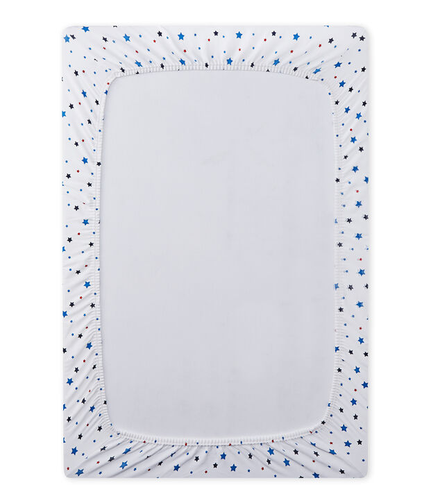 Baby-Jungen-Spannbetttuch mit Sternen-Print weiss/vielfarbig