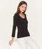 T-shirt 3/4-ärmel damen schwarz NOIR