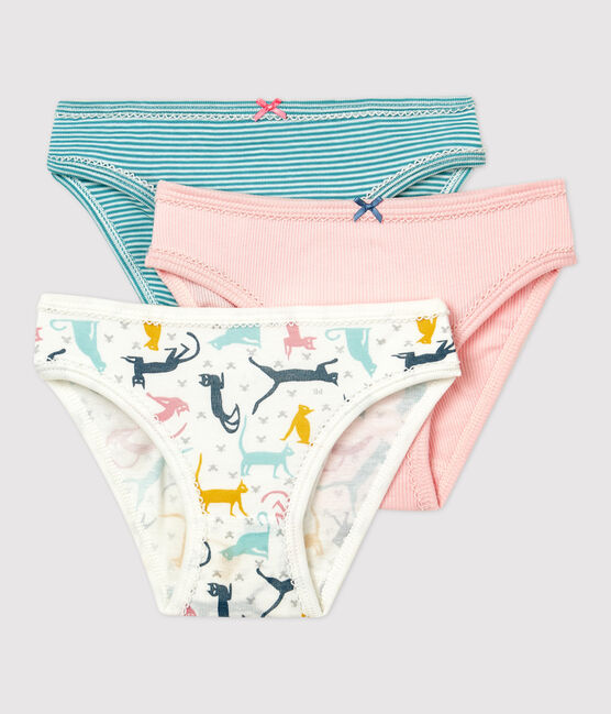 3er-Set Slips aus Baumwolle und Elastan mit Herzmotiv für Mädchen variante 1