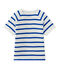 Baby-Jungen-Kurzarmshirt weiss MARSHMALLOW/blau PERSE