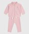 Baby-Set Sweatshirt und Hose aus einfarbiger Baumwolle rosa JOLI