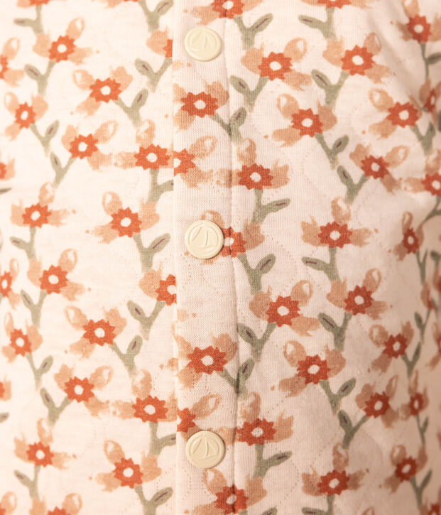 Kinder-Cardigan aus gestepptem Doppeljersey mit Aufdruck f&uuml;r M&auml;dchen naturfarben/vielfarbig