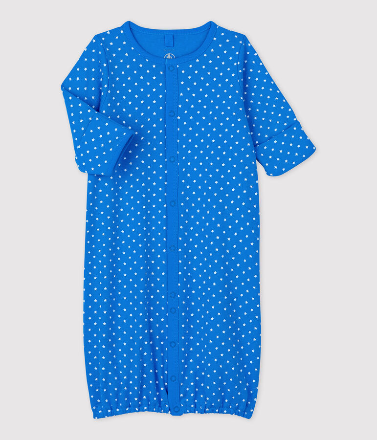 Baby-Overall aus Bio-Baumwolle blau/weiss