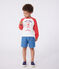 Kinder-Sweatshirt aus bedruckter Baumwolle rot MARSHMALLOW/ SPI
