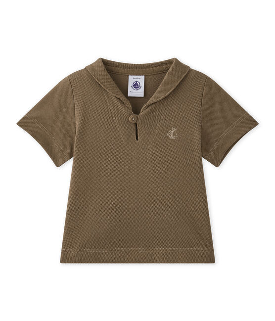 Baby-Jungen-Kurzarmshirt braun SHITAKE