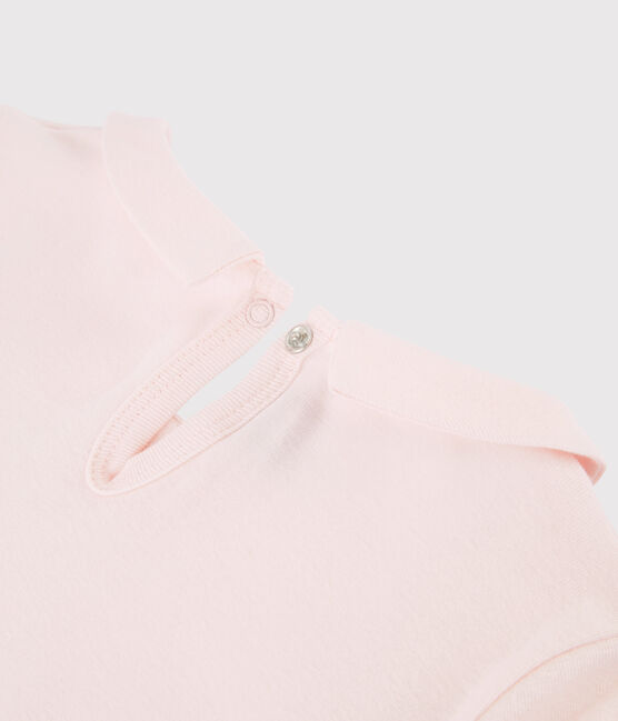 Langärmeliges Kinder-T-Shirt aus Baumwolle für Mädchen rosa FLEUR