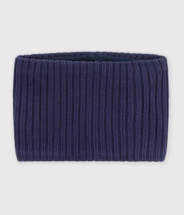 Kinder-Schlauchschal aus einfarbigem Strick mit Fleece-Futter SMOKING
