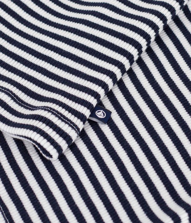 Damen-Tanktop aus Baumwolle mit Streifen blau/weiss