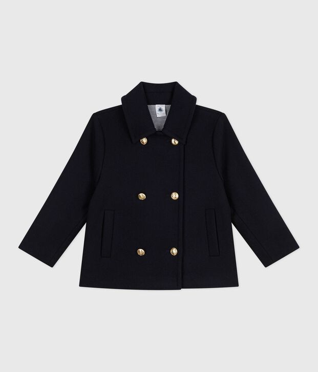 Kinder-Caban aus einfarbiger Schurwolle SMOKING