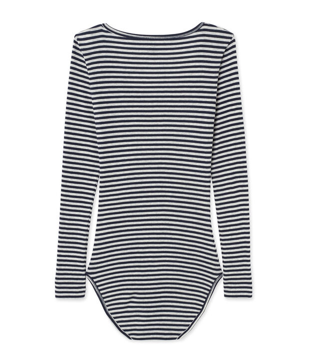 Damen-Body mit &bdquo;Colette&ldquo;-Streifenmuster blau/grau