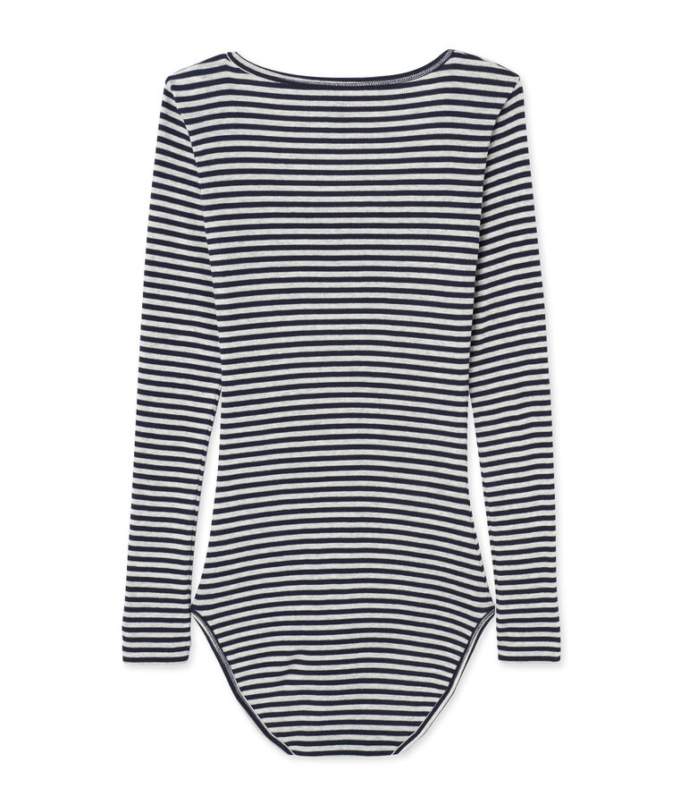 Damen-Body mit &bdquo;Colette&ldquo;-Streifenmuster blau/grau