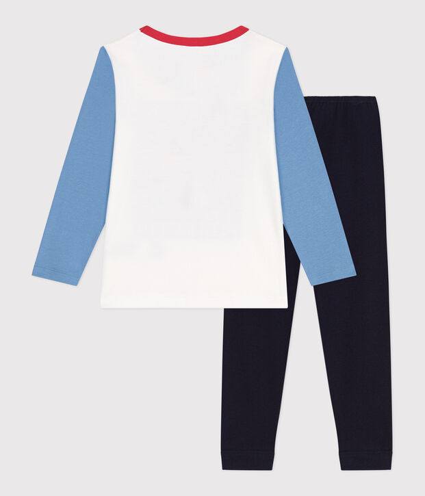 Lang&auml;rmeliger Kinder-Pyjama aus Baumwolle blau/vielfarbig