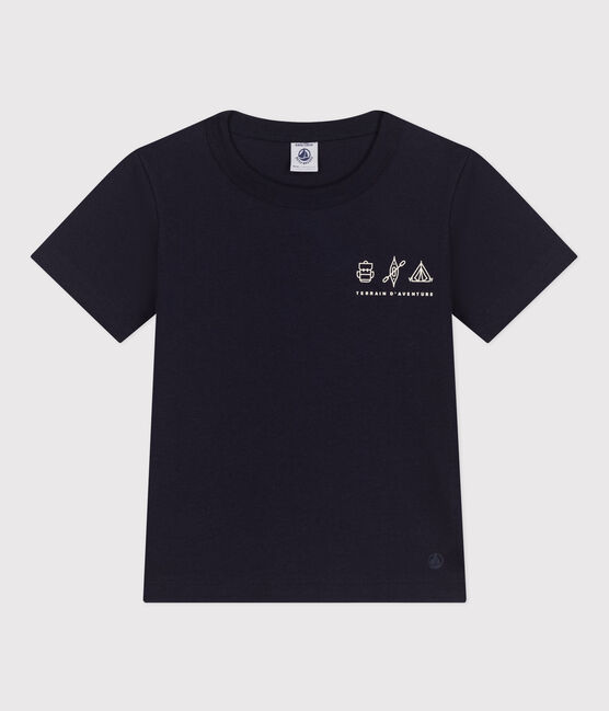 Jungen-T-Shirt aus leichtem Jerseystoff blau SMOKING