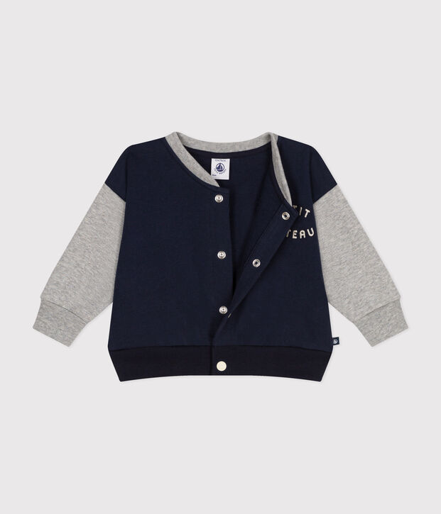 Baby-College-Jacke aus Molton. blau/grau
