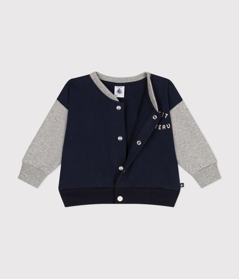 Baby-College-Jacke aus Molton. blau/grau