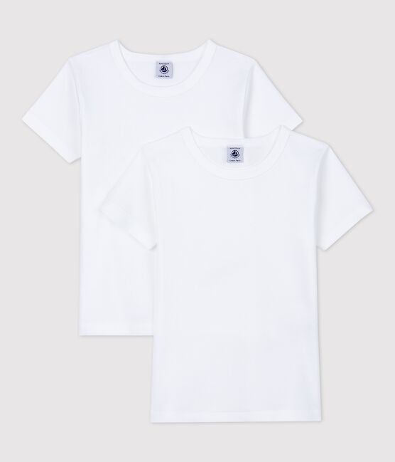 2er-Set kurzärmelige weiße T-Shirts für Jungen variante 1