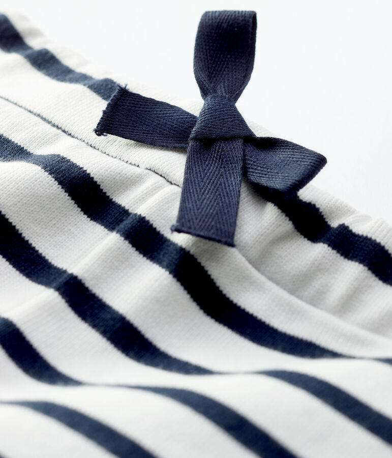 Baby-Shorts aus dickem Bio-Jersey weiss/blau