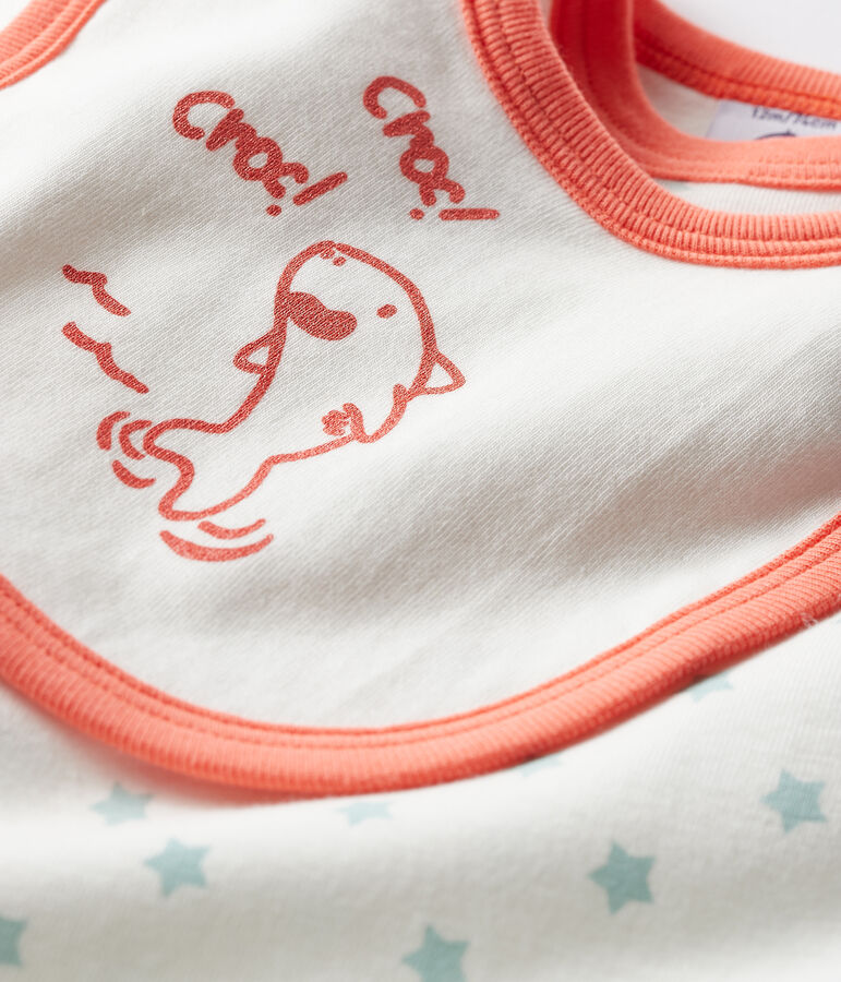 Baby-Kurzoveralls aus Rippstrick f&uuml;r Jungen weiss/blau