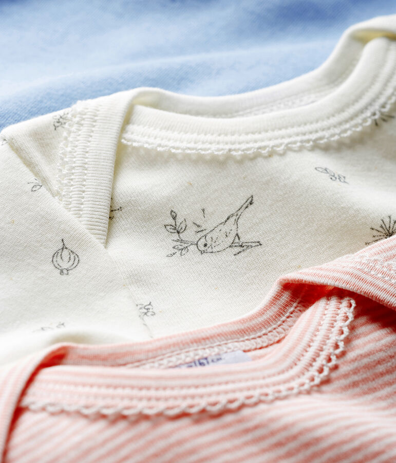 Trio lang&auml;rmelige Baby-Bodys f&uuml;r M&auml;dchen vielfarbig