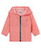 Gestreifte Baby-Windjacke Unisex rosa GROSEILLER/weiss MARSHMALLOW