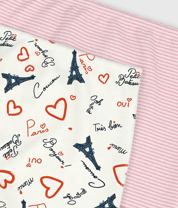 Set Kinder-Shortys aus Baumwolle mit Paris-Motiv vielfarbig